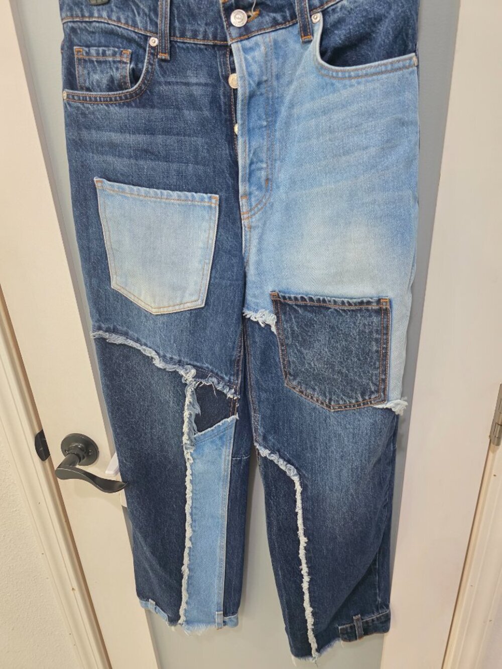 Revice Patchwork Jeans Women’s Size 28 Made in USA Straight Leg High Rise - Picture 5 of 14
